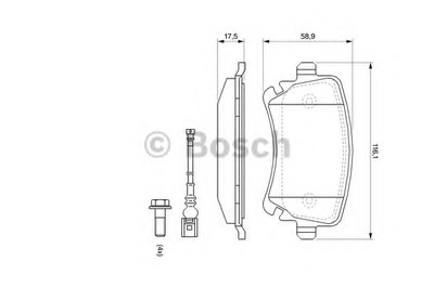 0986494108 BOSCH Комплект тормозных колодок, дисковый тормоз