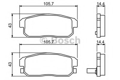 0986494223 BOSCH Комплект тормозных колодок, дисковый тормоз