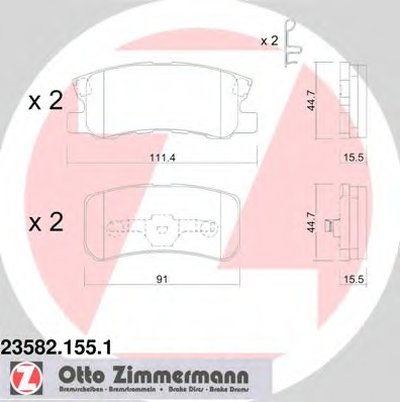 235821551 ZIMMERMANN Комплект тормозных колодок, дисковый тормоз