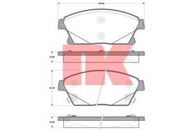 223646 NK Комплект тормозных колодок, дисковый тормоз