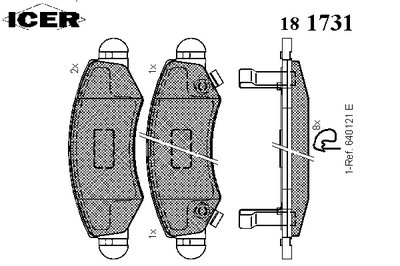 181731 ICER Комплект тормозных колодок, дисковый тормоз