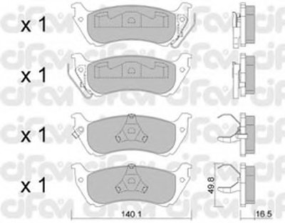 8225700 CIFAM Комплект тормозных колодок, дисковый тормоз