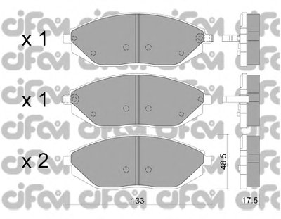 8229080 CIFAM Комплект тормозных колодок, дисковый тормоз