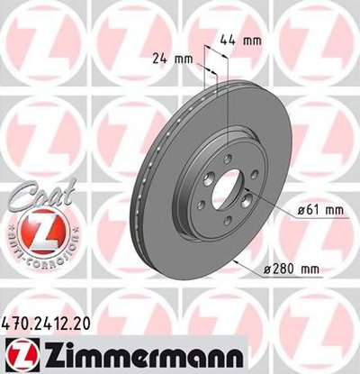 470241220 ZIMMERMANN Тормозной диск