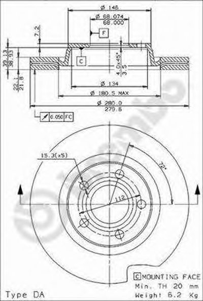 Тормозной диск COATED DISC LINE BREMBO купить