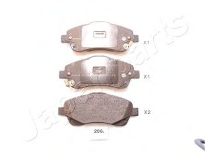 PA206AF JAPANPARTS Комплект тормозных колодок, дисковый тормоз