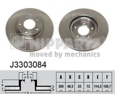 J3303084 NIPPARTS Тормозной диск