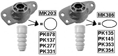 PK331 MONROE Пылезащитный комплект, амортизатор