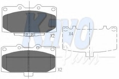 KBP8003 KAVO PARTS Комплект тормозных колодок, дисковый тормоз