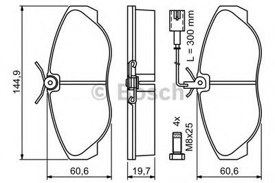 0986424556 BOSCH Комплект тормозных колодок, дисковый тормоз