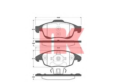 221955 NK Комплект тормозных колодок, дисковый тормоз