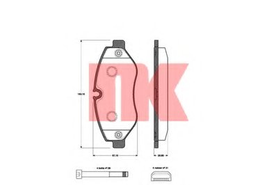 223362 NK Комплект тормозных колодок, дисковый тормоз