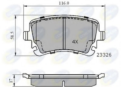 CBP01313 COMLINE Комплект тормозных колодок, дисковый тормоз