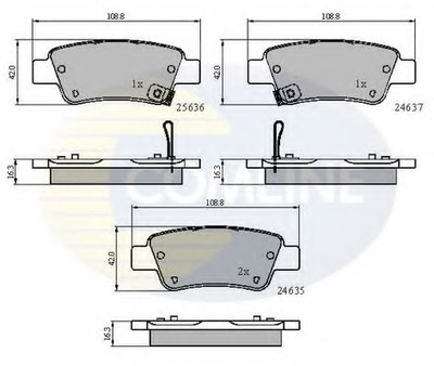 CBP31674 COMLINE Комплект тормозных колодок, дисковый тормоз