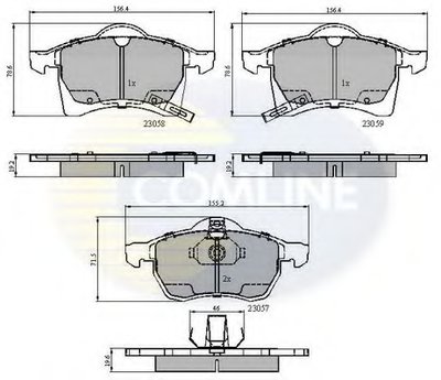 CBP3583 COMLINE Комплект тормозных колодок, дисковый тормоз