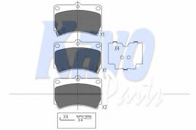 KBP4501 KAVO PARTS Комплект тормозных колодок, дисковый тормоз