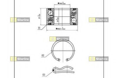 LO03423 STARLINE Комплект подшипника ступицы колеса