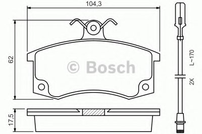 0986494533 BOSCH Комплект тормозных колодок, дисковый тормоз