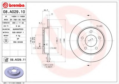 08A02910 BREMBO Тормозной диск